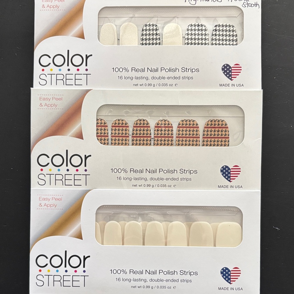 Color Street Houndstooth and Solid Nail Strips